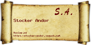 Stocker Andor névjegykártya